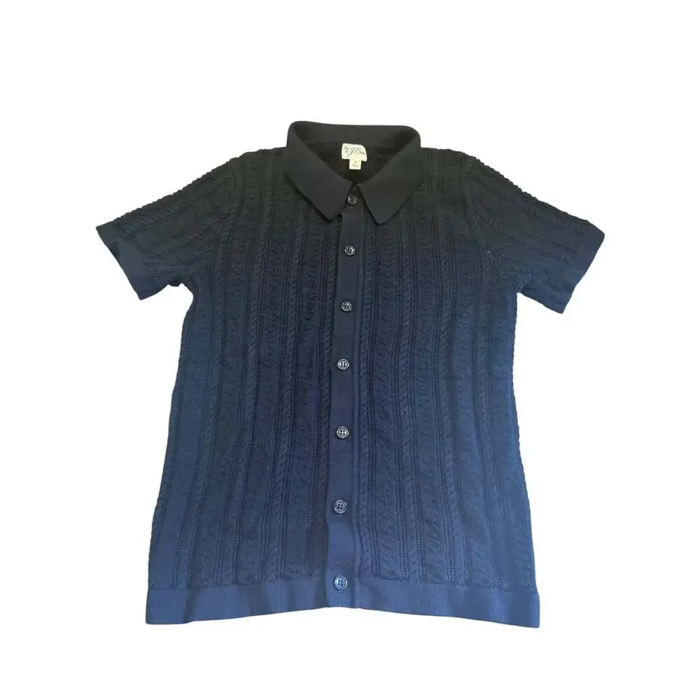 J. Crew Knit for J.Crew Short Sleeve Cable Knit Polo Sweater Size S